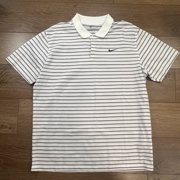 Nike Other - Nike Dri-Fit Men's Golf Polo Shirt Sz XL White/Black Lightweight Polyester
